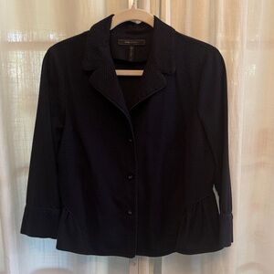 BCBGMaxAzria Navy Peplum Blazer